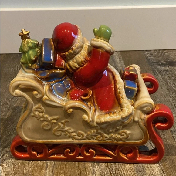 Ceramic/ Porcelain Santa in his Sleigh &  2 Reindeer - Picture 7 of 10